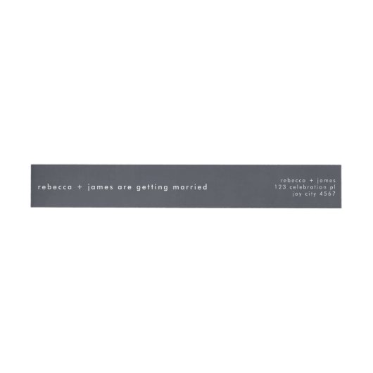 Modern Anthracite Gray Wedding Envelope Adres (Individueel)