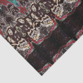 Modern  Antiek zwart roodpatroon Tissuepapier (Detail)