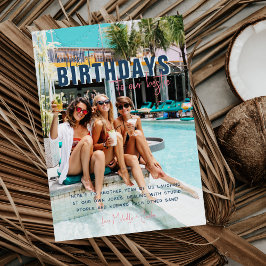 Modern Any Age Verjaardagsfoto Kaart
