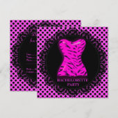 MODERN APINK POLKA DOT BACHELORETTE ARTIJ INVITE KAART (Voorkant / Achterkant)