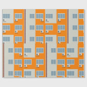 Modern appartementengebouw met airconditioners cadeaupapier (Vlak)