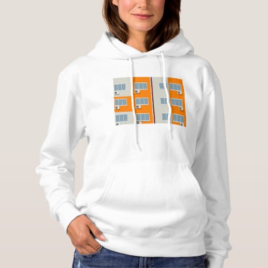 Modern appartementengebouw met airconditioners hoodie (Voorkant)