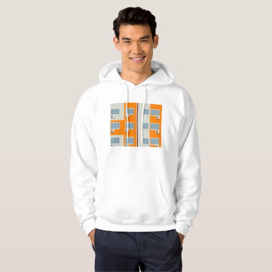 Modern appartementengebouw met airconditioners hoodie (Voorkant volledig)