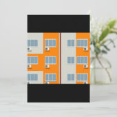 Modern appartementengebouw met airconditioners kaart (Staand voorkant)