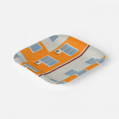 Modern appartementengebouw met airconditioners papieren bordje (Gebogen)