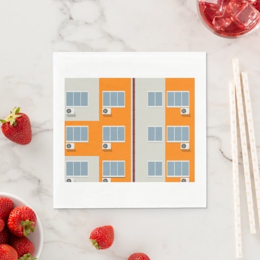 Modern appartementengebouw met airconditioners servet (Insitu)