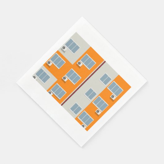 Modern appartementengebouw met airconditioners servet (Hoek)