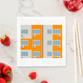 Modern appartementengebouw met airconditioners servet