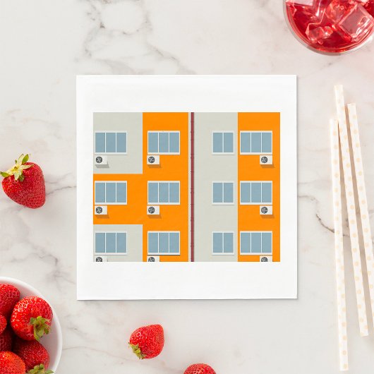 Modern appartementengebouw met airconditioners servet