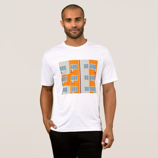 Modern appartementengebouw met airconditioners t-shirt (Voorkant volledig)