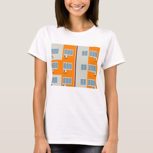 Modern appartementengebouw met airconditioners t-shirt (Voorkant)