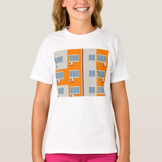 Modern appartementengebouw met airconditioners t-shirt (Voorkant)