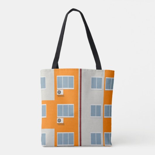 Modern appartementengebouw met airconditioners tote bag (Achterkant)
