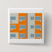 Modern appartementengebouw met airconditioners vierkante button 5,1 cm (Voorkant)