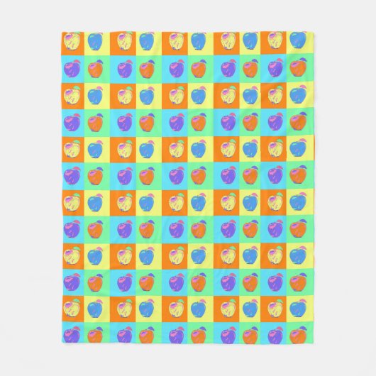 Modern appelmotief in Pop Art Style Fleece Deken (Voorkant)