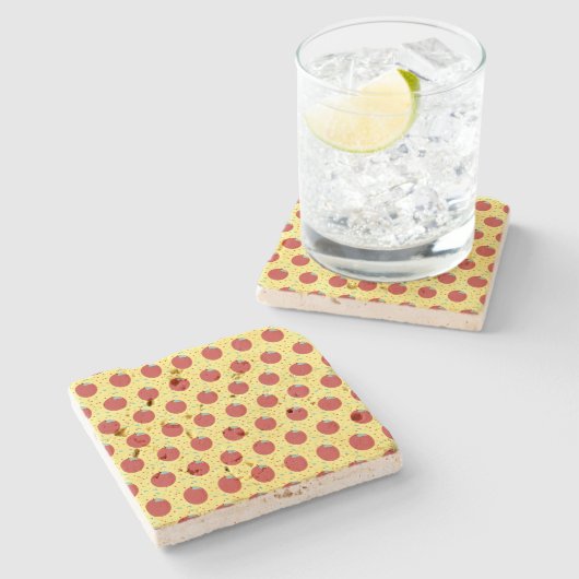 Modern Appelpatroon Zoet Stenen Onderzetter (Zijkant)