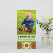 Modern Apple Rosh Hashanah-fotokaart Feestdagenkaart (Staand voorkant)