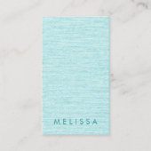 Modern aqua blauw linnen kijken verticaal minimali visitekaartje (Voorkant)