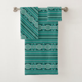 Modern Aqua Blauwe Patroon Bad Handdoek
