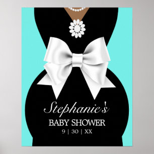 Modern Aqua Blauwgroen Etnisch Tiffany Baby shower Poster