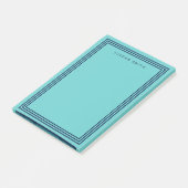 Modern Aqua Blauwgroen met Triple Navy Blue Border Post-it® Notes (Schuin)