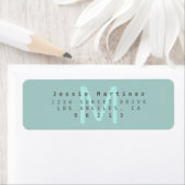 Modern Aqua Blauwgroen Return-adres Etiket (Insitu)