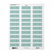 Modern Aqua Blauwgroen Return-adres Etiket (Full Sheet)