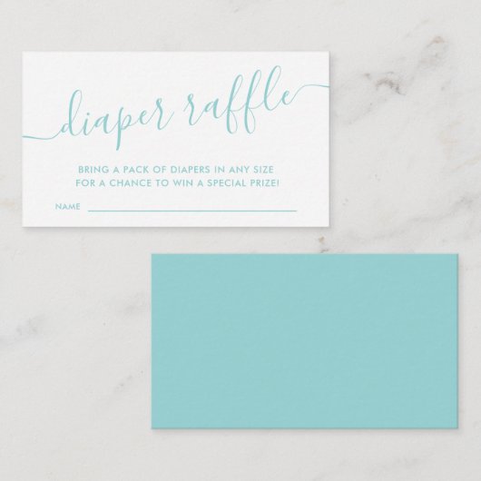 Modern Aqua Blue Baby Diaper over behuizing Informatiekaartje (Voorkant / Achterkant)
