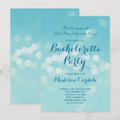 Modern Aqua Blue Bachelorette Party Kaart (Voorkant / Achterkant)