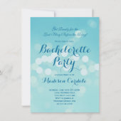 Modern Aqua Blue Bachelorette Party Kaart (Voorkant)