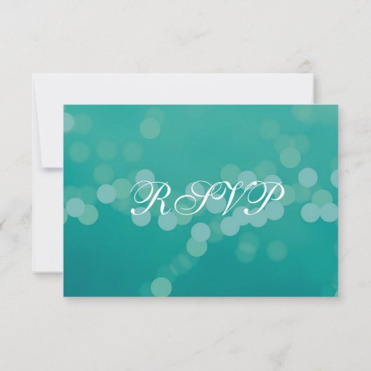 Modern Aqua Blue Bokeh Wedding RSVP-kaarten RSVP Kaartje (Achterkant)