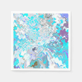 Modern Aqua Blue Design Cocktail Paper Napkins Servetten