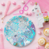 Modern Aqua Blue Design Spring Summer Chic Papieren Bordje (Feest)