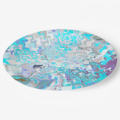 Modern Aqua Blue Design Spring Summer Chic Papieren Bordje (Gekanteld)