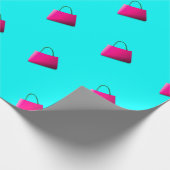 Modern Aqua Blue Fun Chic Cadeaupapier (Hoek)