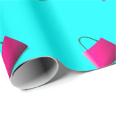 Modern Aqua Blue Fun Chic Cadeaupapier (Rol Hoek)