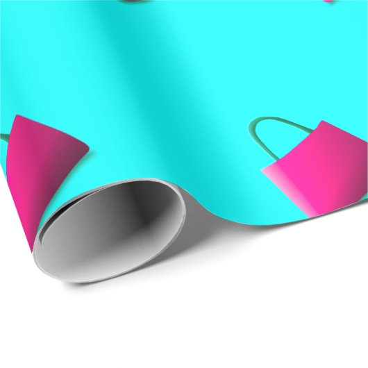 Modern Aqua Blue Fun Chic Cadeaupapier (Rol Hoek)