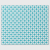 Modern Aqua Blue Geometric Wrapping Paper Cadeaupapier (Vlak)