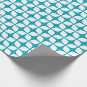 Modern Aqua Blue Geometric Wrapping Paper Cadeaupapier (Hoek)