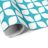 Modern Aqua Blue Geometric Wrapping Paper Cadeaupapier (Rol Hoek)