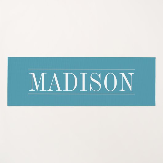 Modern Aqua Blue gepersonaliseerd Yogamat (Voorkant (horizontaal))