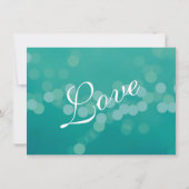 Modern Aqua Blue Green Bokeh Wedding Invitations Kaart (Achterkant)