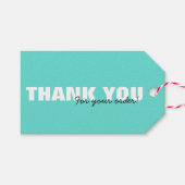 Modern Aqua Blue Hartelijk dank voor uw bestelling Cadeaulabel (Voorkant (Horizontaal))