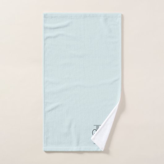Modern Aqua Blue Monogram Script Bad Handdoek (Handdoek)