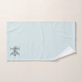 Modern Aqua Blue Monogram Script Bad Handdoek (Handdoek)