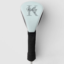 Modern Aqua Blue Monogram Script Golfheadcover
