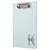 Modern Aqua Blue Monogram Script Klembord (Links)