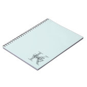 Modern Aqua Blue Monogram Script Notitieboek (Linkerzijde)