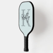 Modern Aqua Blue Monogram Script Pickleball Paddle (Links)