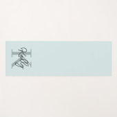 Modern Aqua Blue Monogram Script Yogamat (Voorkant (horizontaal))